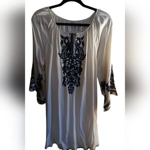 Medium White and Navy Dress